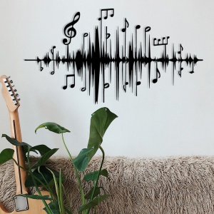 Decoratiune de perete neagra din metal 37x69 cm Music The Home Collection