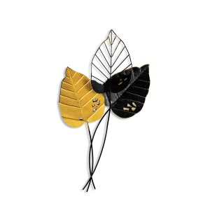Decoratiune de perete neagra/galbena din metal 45x85 Fall 2 The Home Collection