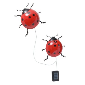 Decoratiune luminoasa pentru exterior rosie/neagra din plastic 6 cm Ladybug Wenko