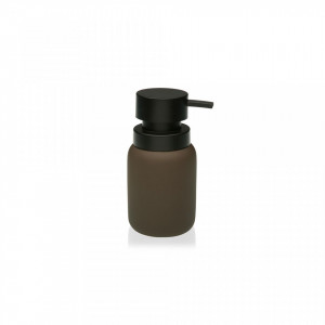 Dispenser sapun lichid maro/negru din ceramica si bambus 7,5x16 cm Rhys Versa Home