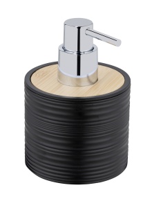 Dispenser sapun lichid negru din bambus 350 ml Lyon Wenko