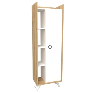 Dulap alb/maro 140 cm Ilgım The Home Collection