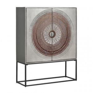 Dulap gri/maro din lemn 142 cm Chleo Giner y Colomer