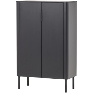 Dulap negru din lemn 135 cm Gunnar Woood