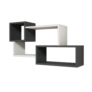 Etajera de perete alba/gri antracit 51 cm Afro The Home Collection