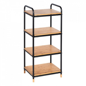 Etajera maro/neagra din bambus 94 cm Loft Wenko