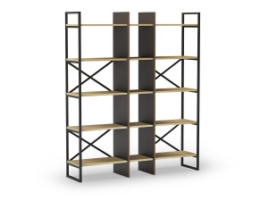 Etajera neagra/maro din metal 175 cm Ara The Home Collection