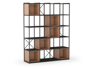Etajera neagra/maro teracota din metal 179 cm Anya The Home Collection