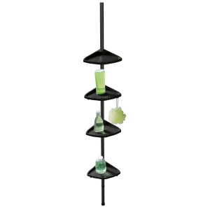 Etajera telescopica pentru baie din metal negru Compact Wenko