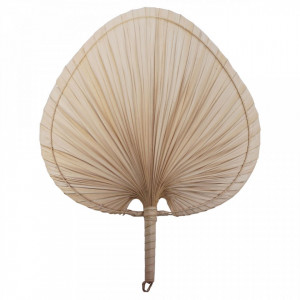 Evantai decorativ crem din frunze de palmier 42 cm Leaf Fan Mini The Home Collection