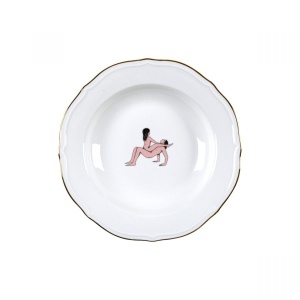 Farfurie adanca alba din ceramica 23 cm Seikantai Gym Seletti