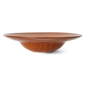 Farfurie adanca pentru paste maro din ceramica 29 cm Chef HKliving