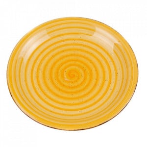 Farfurie intinsa galbena din ceramica 27 cm Shell Denzzo