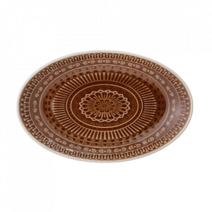 Farfurie maro din ceramica 14x22 cm Rani Bloomingville