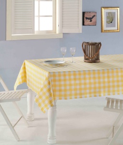 Fata de masa galbena din fibre 160x160 cm Kareli The Home Collection