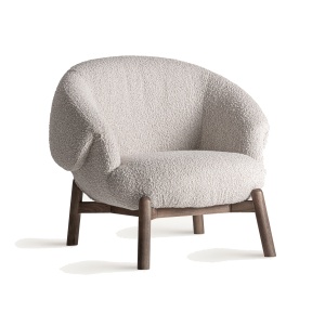 Fotoliu bej/maro din textil Jacquard Round Vical Home