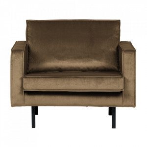 Fotoliu grej din catifea Rodeo Loveseat Woood