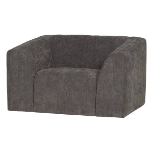 Fotoliu gri din textil Omaire Chenille Woood