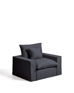 Fotoliu gri inchis din textil Anarela Kave Home