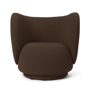 Fotoliu maro ciocolata din textil Rico Ferm Living