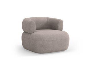 Fotoliu maro deschis din textil Jenny Boucle Micadoni