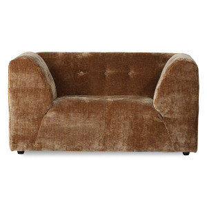 Fotoliu maro din textil Vint Corduroy HKliving