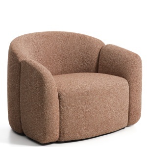 Fotoliu maro teracota din textil Corvena Chenille L Kave Home