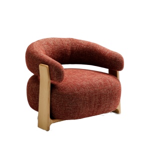 Fotoliu maro teracota din textil Granite Chenille Kave Home