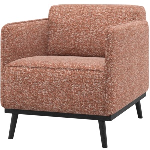 Fotoliu maro teracota din textil Statement Arms Woood