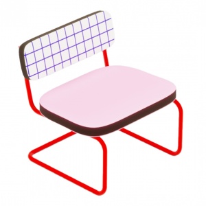 Fotoliu multicolor din textil Superfurniture Grid Seletti