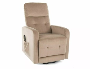 Fotoliu recliner bej din catifea Otus II The Home Collection