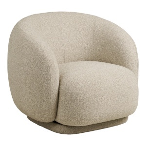 Fotoliu rotativ bej din textil Hawkes House Nordic