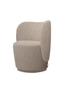 Fotoliu rotativ crem din textil Rico Club Boucle Ferm Living
