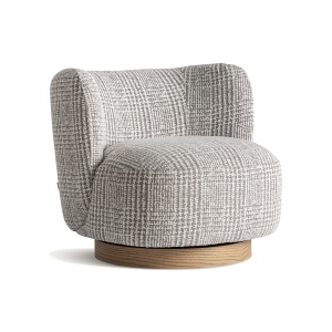 Fotoliu rotativ maro deschis din textil Oderzo Vical Home