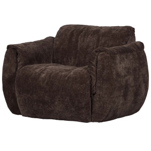 Fotoliu rotativ maro inchis din textil Baggy 3D Chenille Woood