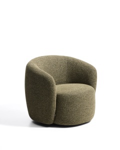 Fotoliu rotativ verde oliv din textil Odenia Micro Boucle FR Kave Home