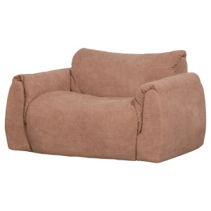 Fotoliu roz antic din textil Baggy Chenille Woood