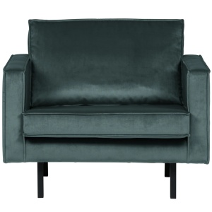 Fotoliu turcoaz teal din catifea Rodeo Loveseat Woood