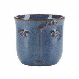 Ghiveci albastru din ceramica 13 cm William Bahne