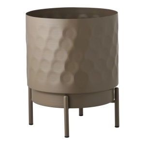 Ghiveci cu suport maro din metal 21 cm Moly House Nordic