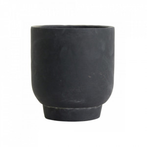 Ghiveci negru din ciment 20 cm Ivon Nordal