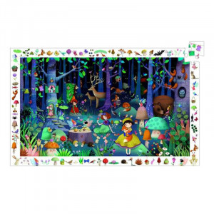 Joc tip puzzle multicolor din carton Enchanted Forest Djeco
