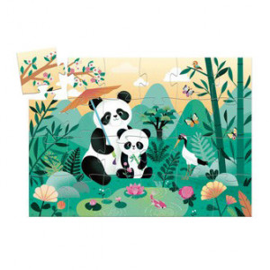 Joc tip puzzle multicolor din carton Leo The Panda Djeco