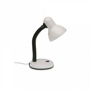 Lampa birou alba/neagra din metal 30 cm Study Lamp White Versa Home