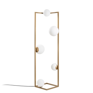 Lampadar auriu din metal cu 5 becuri Corner The Home Collection
