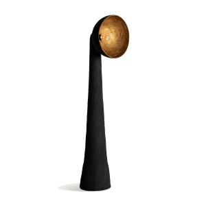 Lampadar auriu/negru din fibre naturale 160 cm Lierop Vical Home