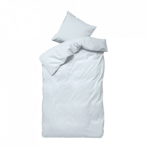 Lenjerie pat albastra din bumbac organic 150x210/50x60 cm Ingrid By Nord