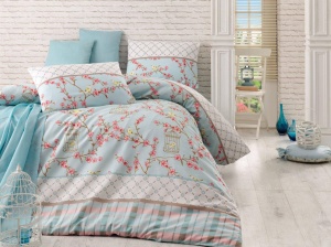 Lenjerie pat multicolora din bumbac Birdcage Double The Home Collection