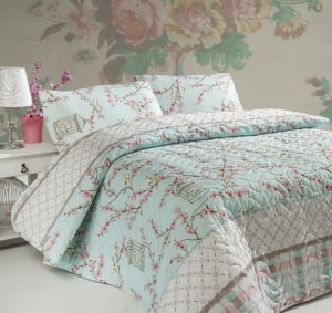 Lenjerie pat multicolora din fibre Birdcage Double The Home Collection