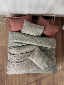 Lenjerie pat rosie din bumbac Mote Double The Home Collection